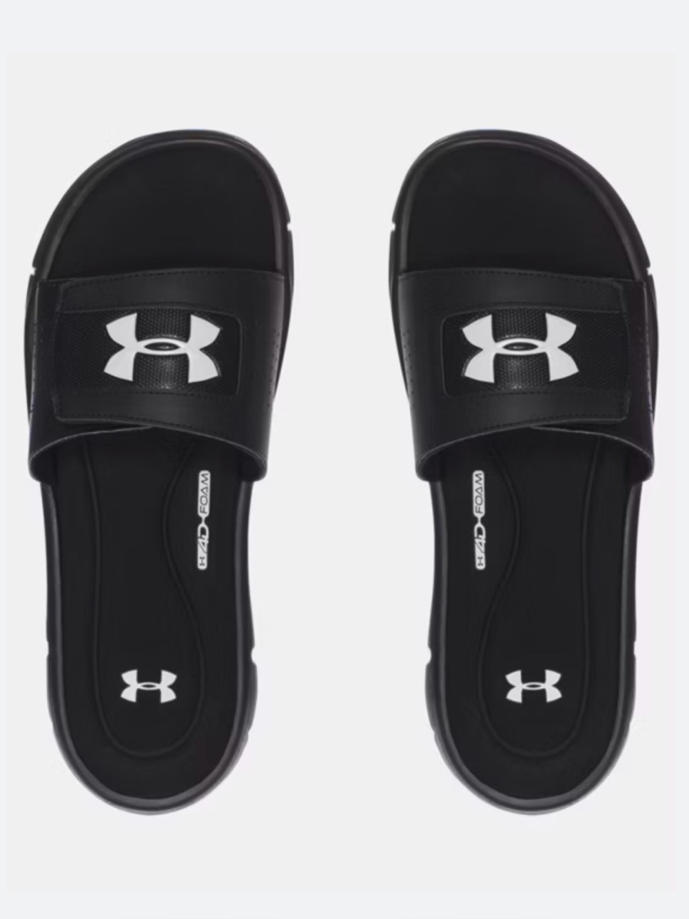 Under Armour Kids Black Slide Sandals with White Logo Accent